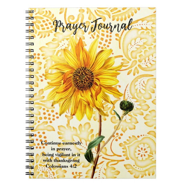 Yellow Sunflower Art Prager Journal Notizblock (Vorderseite)