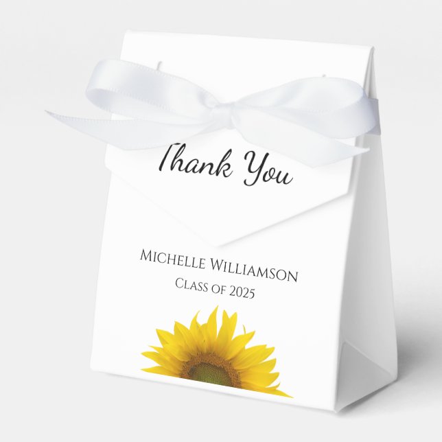 Yellow Sunflower Class 2025 Graduate Vielen Dank Geschenkschachtel (Vorderseite)