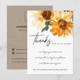 YELLOW SUNFLOWER FLORAL CORPORATE Business LOGO Dankeskarte
