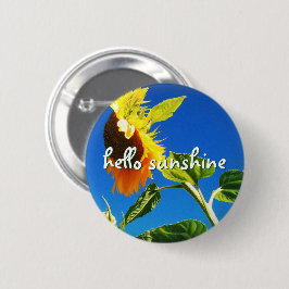 Yellow Sunflower Foto Hello Sunshine Script Bold Button