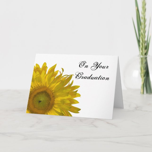 Yellow Sunflower Graduation Gratulationen Karte (Vorderseite)
