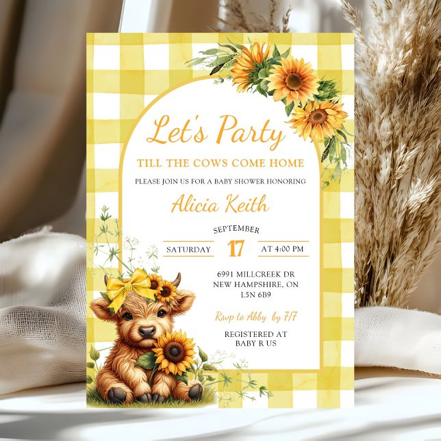Yellow Sunflower Let's Party Baby Shower Invitatio Einladung (Von Creator hochgeladen)