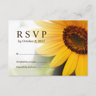 Yellow Sunflower Summer Wedding RSVP Card Karte
