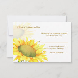 Yellow Sunflower Wedding RSVP Card