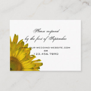 Yellow Sunflower Wedding RSVP Response Card Begleitkarte