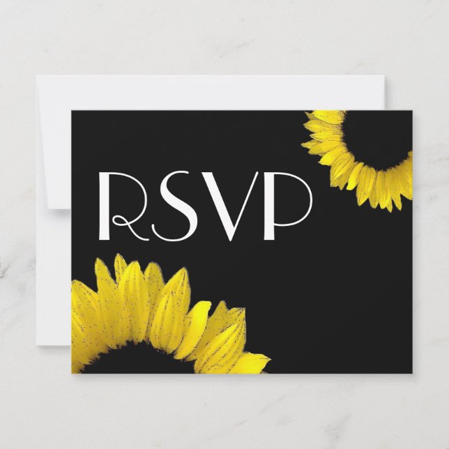 Yellow Sunflower Wedding RSVP Response Card Karte (Vorderseite)