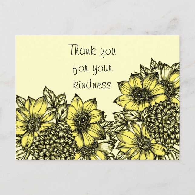 Yellow Sunflowers Thank You Postcard Postkarte (Vorderseite)