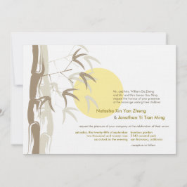 Yellow Sunrise Bamboo Garden Zen Asian Wedding Einladung