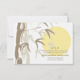Yellow Sunrise Bamboo Zen Hochzeitsempfang Einladung