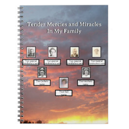 Yellow Sunset Family Tree Mercies Wunder Notizblock