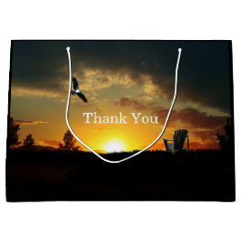 Yellow Sunset Grasswiese Gift Bag Große Geschenktüte