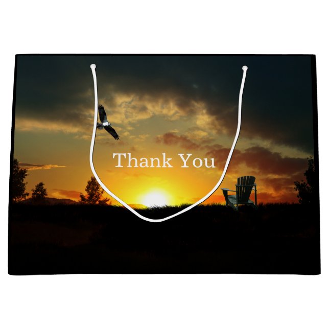 Yellow Sunset Grasswiese Gift Bag Große Geschenktüte (Vorderseite)