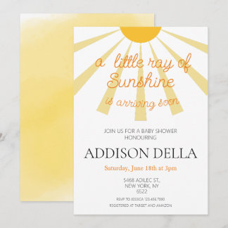 Yellow Sunshine Baby Dusche Einladung