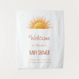 Yellow Sunshine Retro Watercolor Babydusche Wandteppich