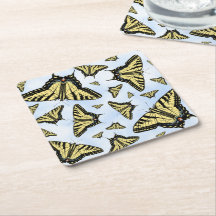 Yellow Swallowtail Butterflies Blue Sky Custom