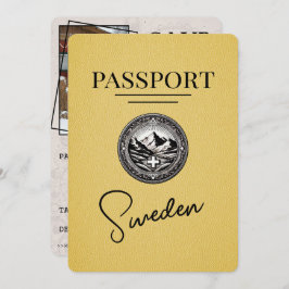 Yellow Sweden Passport Save the Date