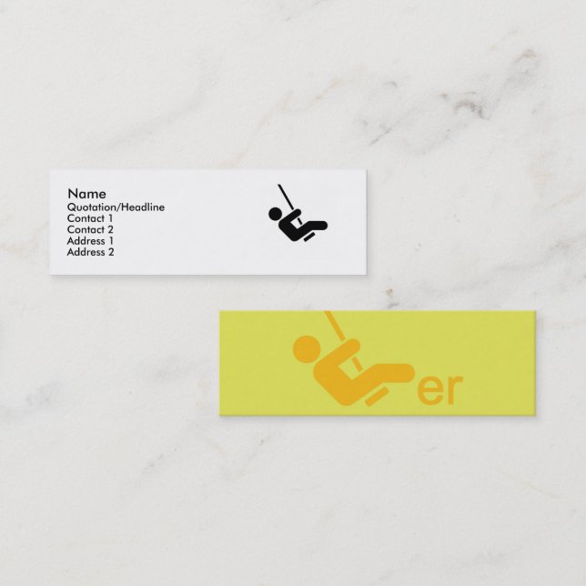 Yellow Swinger Calling Card Mini Visitenkarte (Vorne/Hinten)