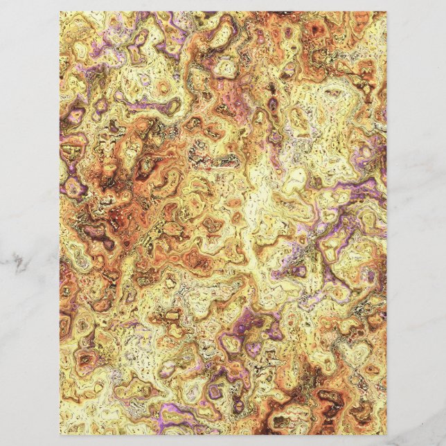 Yellow Swirly Marble Bulk Scrapbook Paper Pages Flyer (Vorne)