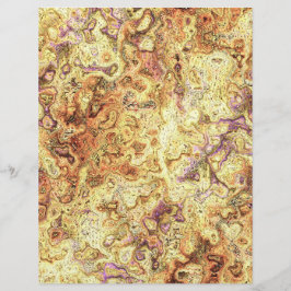 Yellow Swirly Marble Scrapbook Paper 2-Sided Page