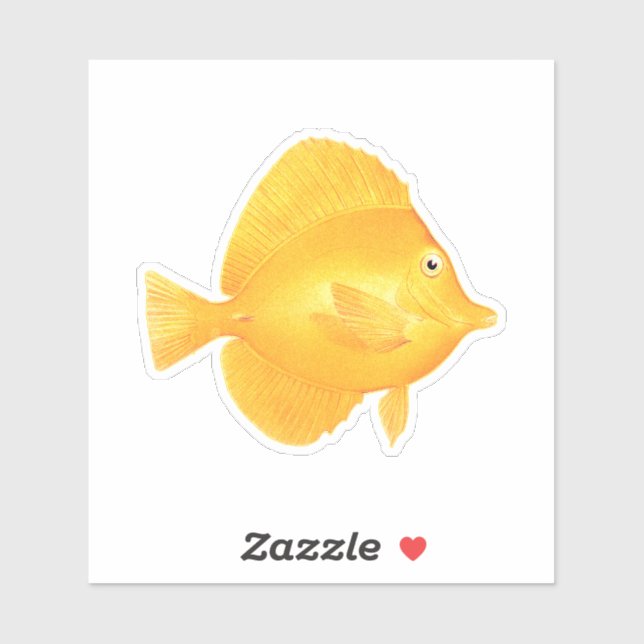 Yellow Tang Fish Aufkleber (Blatt)