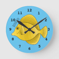 Yellow tang fish cartoon illustration 