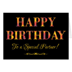 Yellow Tartan on Black Birthday for Partner