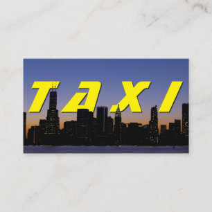 Yellow TAXI City Skyline für Taxifahrer Visitenkarte