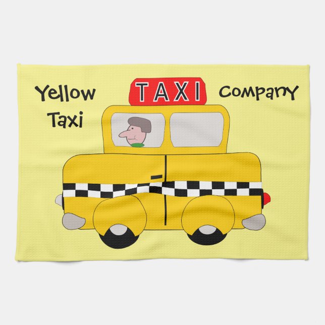 Yellow Taxi Design Handtuch (Horizontal)