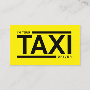 Yellow TAXI-Night City Skyline-Taxifahrer Visitenkarte