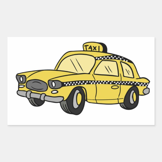 Yellow Taxi Rechteckiger Aufkleber (Vorderseite)