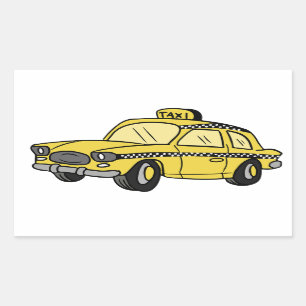 Yellow Taxi Rechteckiger Aufkleber