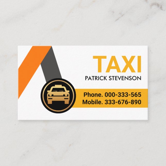 Yellow Taxi Routes Driver Visitenkarte (Vorderseite)