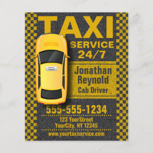 Yellow Taxi Service Business Cab Driver Flyer