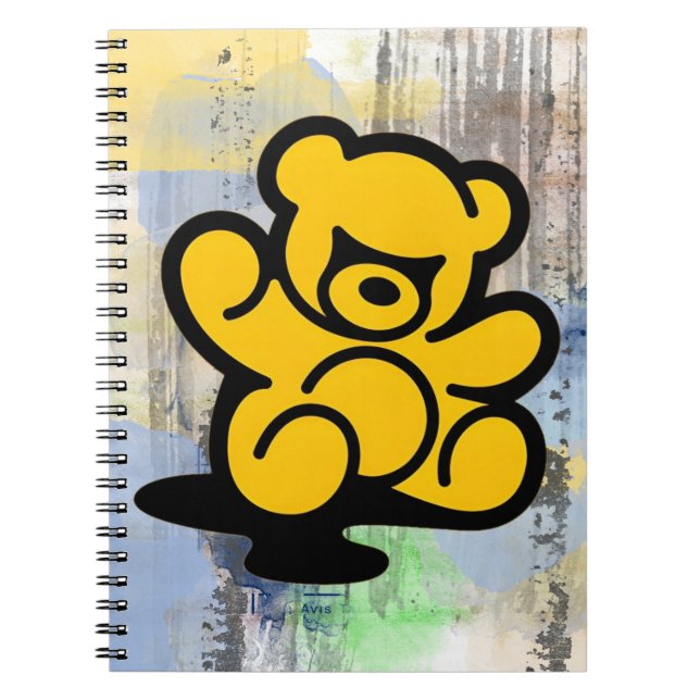 Yellow Teddy Trouble Notizblock (Vorderseite)
