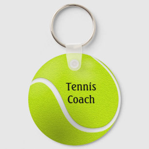 Yellow Tennis Ball Coach Name Schlüsselanhänger