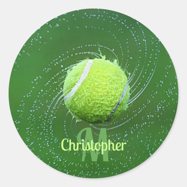 Yellow Tennis Ball Personalisiert Runder Aufkleber (Vorderseite)