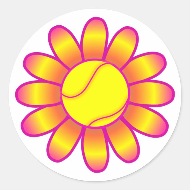 Yellow Tennis Girl Runder Aufkleber (Vorderseite)