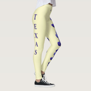 Yellow Texas Staat Blume Blue Bonnet Leggings