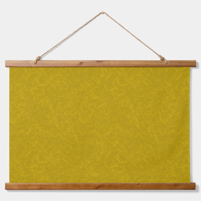 Yellow textured surface with  swirling pattern wandteppich mit holzrahmen (Vorne)