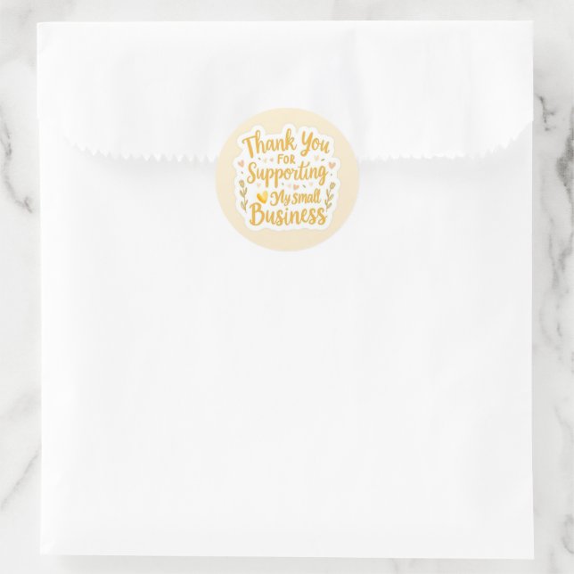 Yellow Thank You Packaging Sticker (Tasche)
