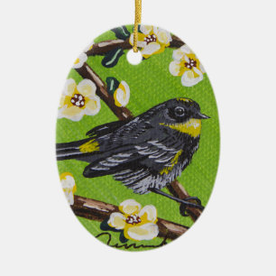 Yellow Throat Warbler ~ Spring Keramikornament