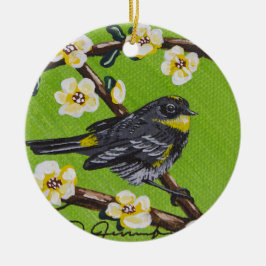 Yellow Throat Warbler ~ Spring Keramikornament