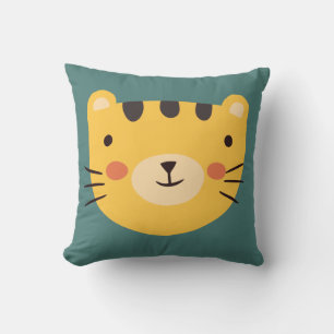 Yellow Tiger Face Pillow   Süße Tier Kinderzimmer Kissen