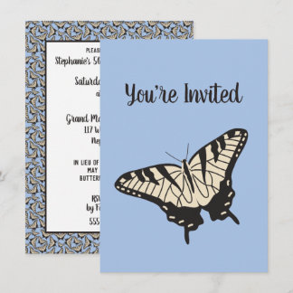 Yellow Tiger Frack Butterfly Illustration Einladung