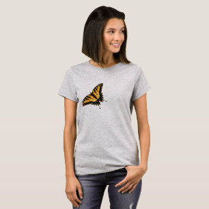 Yellow Tiger Frack Butterfly T - Shirt