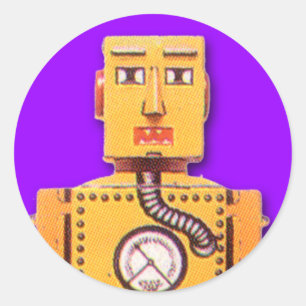 Yellow Toy Robot Stickers (Blatt 20)