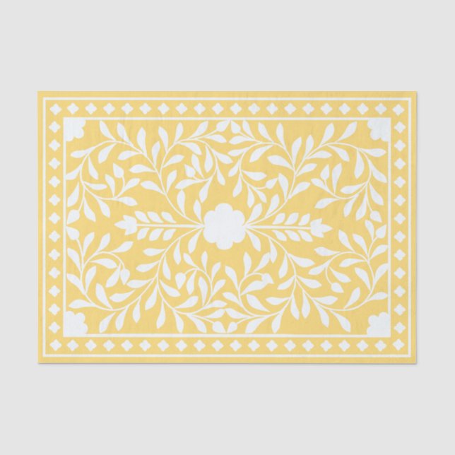 Yellow Traditional Bone Inlay Decoupage Paper Seidenpapier (Vorderseite)