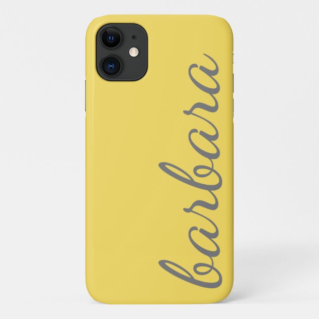 Yellow Trendy Script Personalisiert Case-Mate iPhone Hülle (Rückseite)
