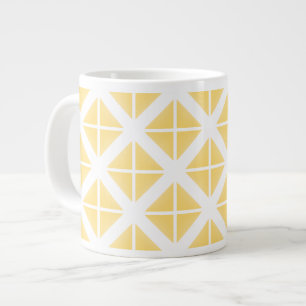 Yellow Trendy Triangle Pattern Jumbo-Tasse