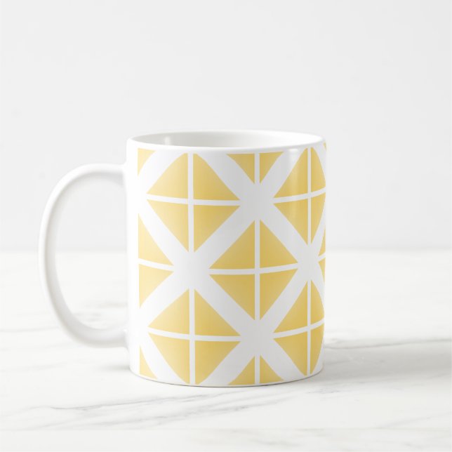 Yellow Trendy Triangle Pattern Kaffeetasse (Links)